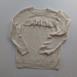 PINKO Off White Ruffle Sweater Wool Blend Sz S Italy